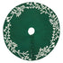 Handmade Green Christmas Tree Skirt in Felt - Cream Branches and Stars - 60" - ARCADIA HOME